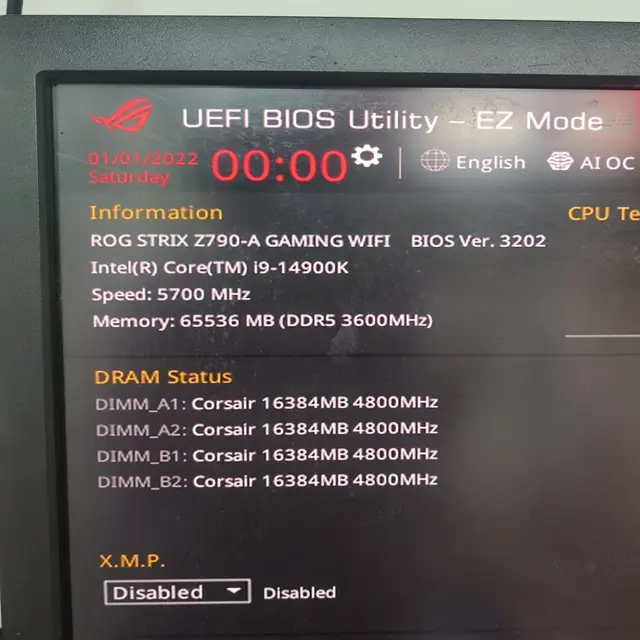 ASUS ROG Strix Z790-A BIOS with Core i9-14900K and 64GB DDR5