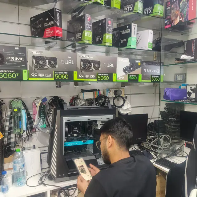 Computer repair shop graphics cards RTX 5060 technician