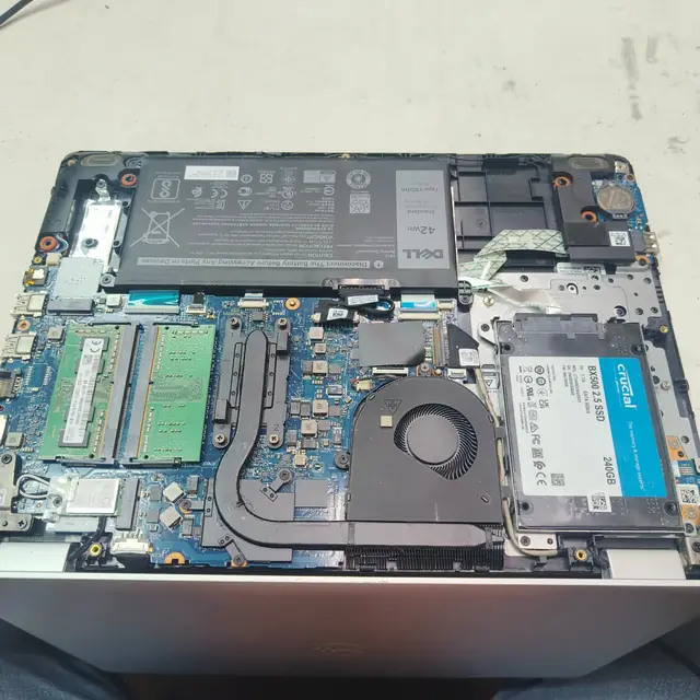 Dell laptop HDD replaced with Crucial BX500 240GB SSD upgrade