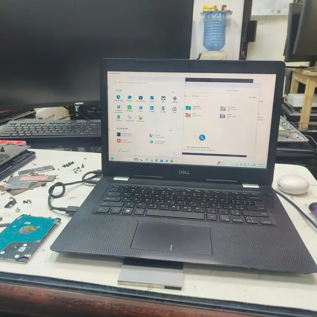 Dell laptop Windows 11 running after repair old hard drive removed