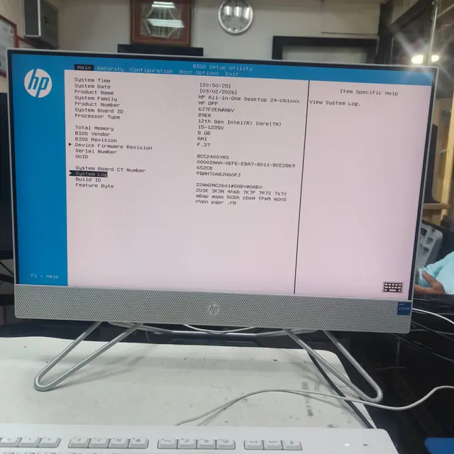 HP All-in-One 24-CB1XXX BIOS setup with Core i5-1235U