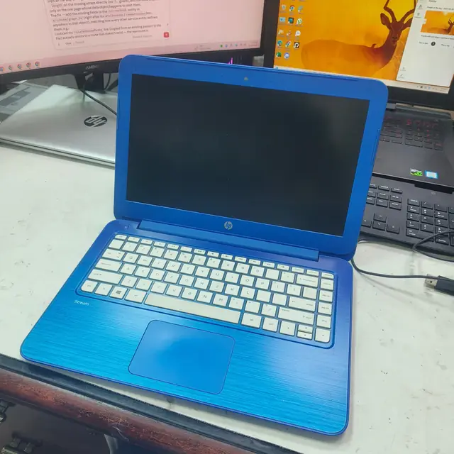 HP Stream 13 blue laptop front view repair