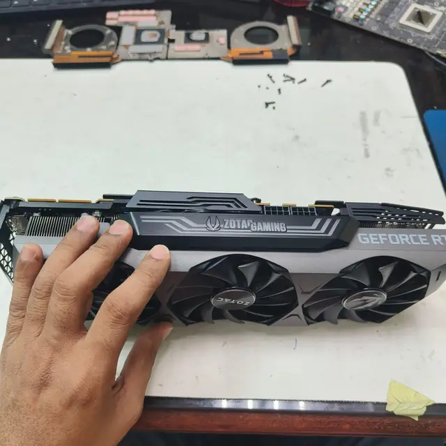 Zotac gaming GeForce RTX graphics card side view