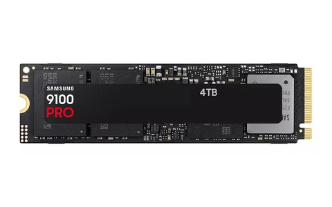 Samsung 9100 PRO 4TB M.2 NVMe SSD, top view of the label side
